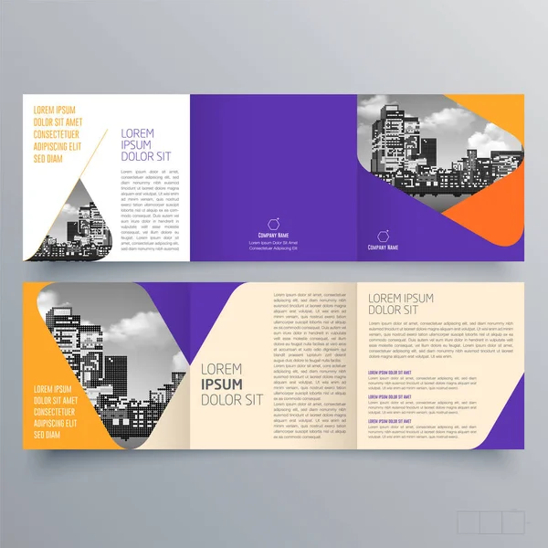 Brochureontwerp Brochure Sjabloon Creatieve Gevouwen Trend Brochure — Stockvector