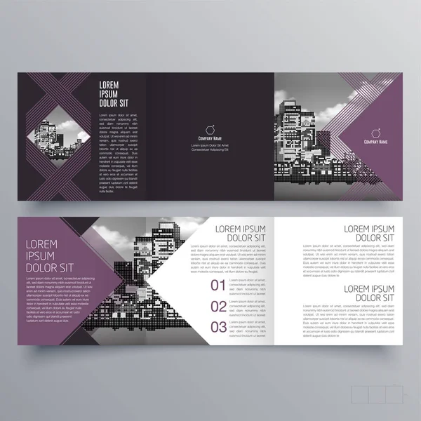 Brochureontwerp Brochure Sjabloon Creatieve Gevouwen Trend Brochure — Stockvector