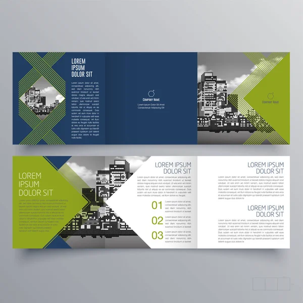 Brochureontwerp Brochure Sjabloon Creatieve Gevouwen Trend Brochure — Stockvector