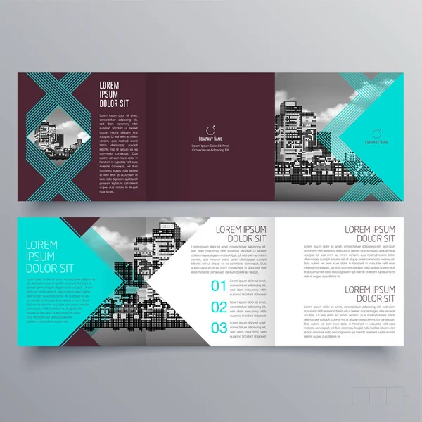 Brochureontwerp Brochure Sjabloon Creatieve Gevouwen Trend Brochure — Stockvector