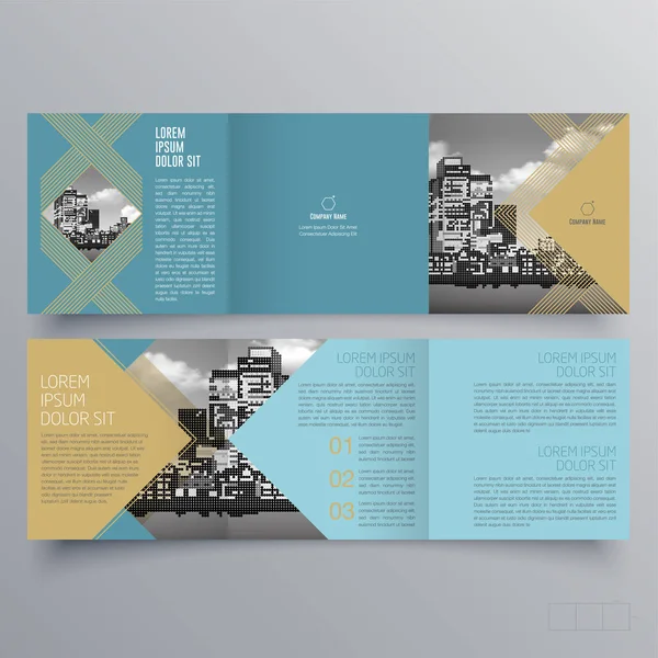 Brochureontwerp Brochure Sjabloon Creatieve Gevouwen Trend Brochure — Stockvector