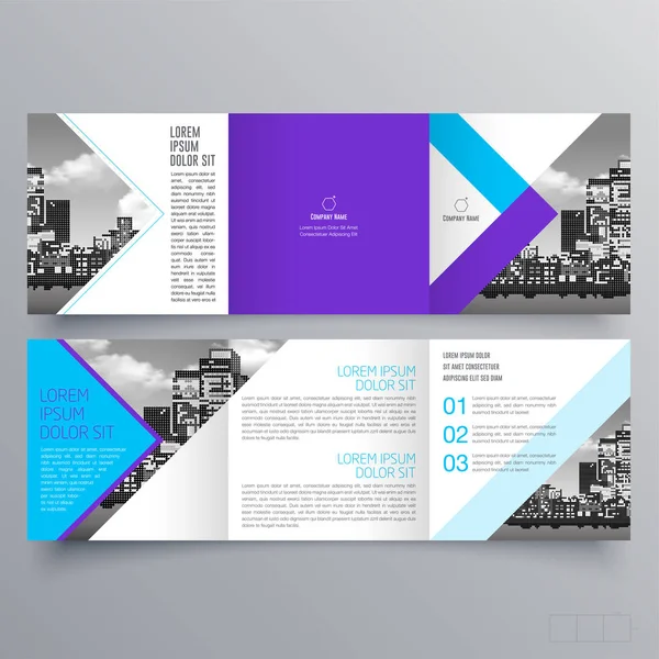 Brochureontwerp Brochure Sjabloon Creatieve Gevouwen Trend Brochure — Stockvector