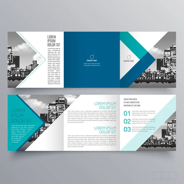 Brochureontwerp Brochure Sjabloon Creatieve Gevouwen Trend Brochure — Stockvector