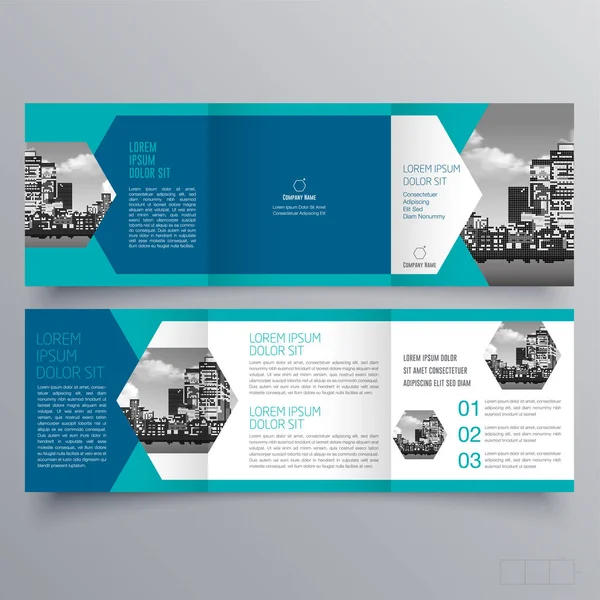 Σχέδιο Φυλλάδιων Πρότυπο Φυλλάδιων Δημιουργική Τρίπτυχο Φυλλάδιο Τάση — Διανυσματικό Αρχείο