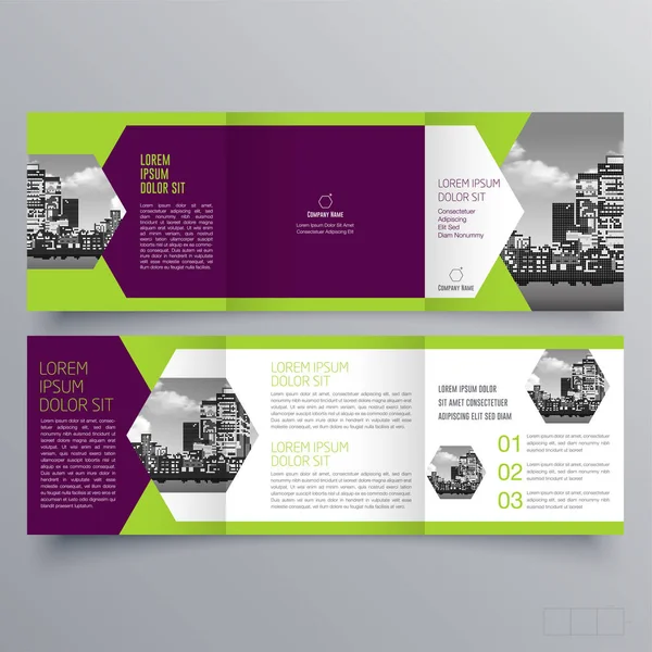 Brochureontwerp Brochure Sjabloon Creatieve Gevouwen Trend Brochure — Stockvector