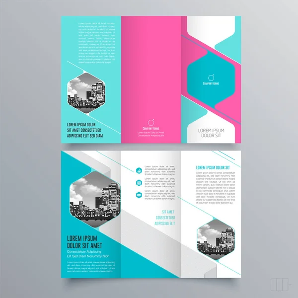 Brochureontwerp Brochure Sjabloon Creatieve Gevouwen Trend Brochure — Stockvector