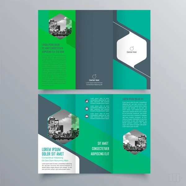 Brochureontwerp Brochure Sjabloon Creatieve Gevouwen Trend Brochure — Stockvector