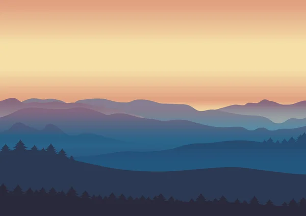 Naturaleza Paisaje Fondo Diseño Papel Cortado — Vector de stock