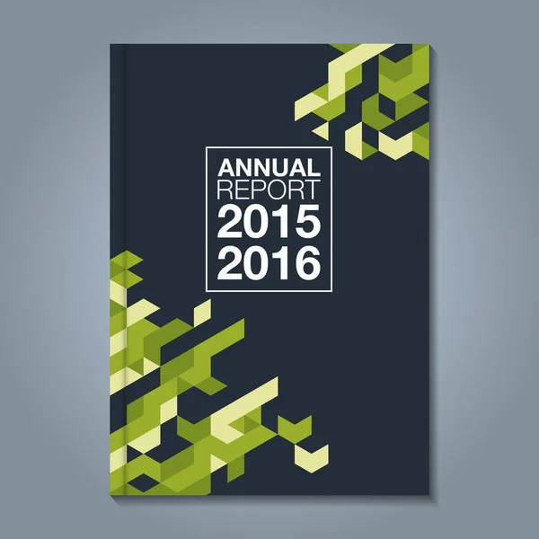 Cubrir informe anual polígono verde — Vector de stock