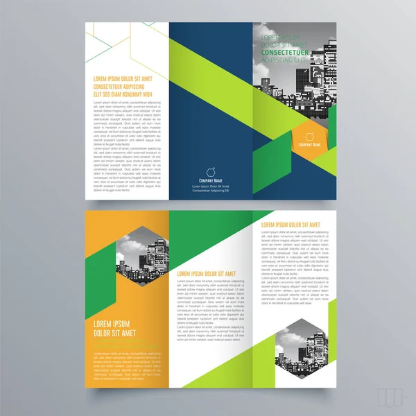 Brochureontwerp Brochure Sjabloon Creatieve Gevouwen Trend Brochure — Stockvector