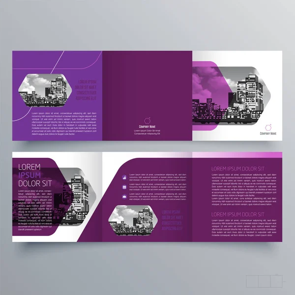 Brochureontwerp Brochure Sjabloon Creatieve Gevouwen Trend Brochure — Stockvector