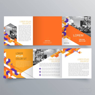 Broşür tasarımı, broşür şablonu, yaratıcı üç katlı, eğilim broşürü