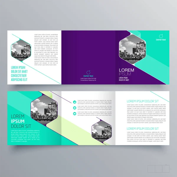 Desenho Brochura Modelo Brochura Tri Fold Criativo Brochura Tendência — Vetor de Stock
