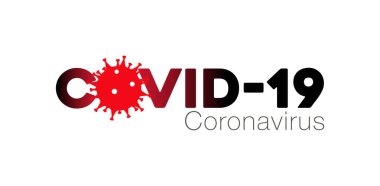Covid-19 Coronavirus kavramı yazı dizayn logosu, tehlikeli virüs vektör çizimi