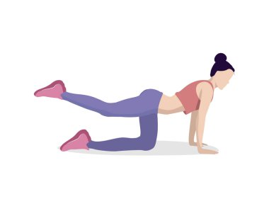 Jimnastik, kız sporla meşgul. Sporcu kıçını sallıyor. Kız fitness ile meşgul.