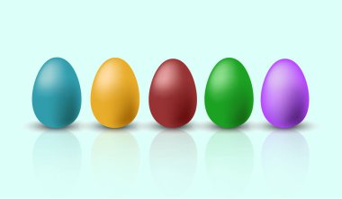 Mükemmel renkli el yapımı Paskalya yumurtaları izole edilmiş vektör