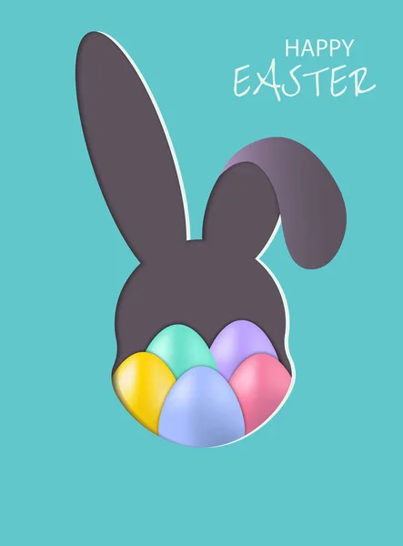Bunny Easter Banner Vector Illustration Eps — Vetor de Stock
