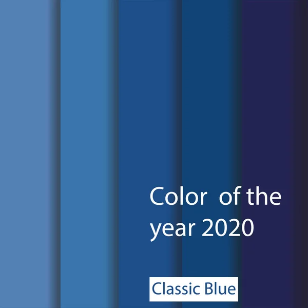 Klassisch blaue Farbe des Jahres 2020 Vektorillustration, Reihe von Blautönen — Stockvektor