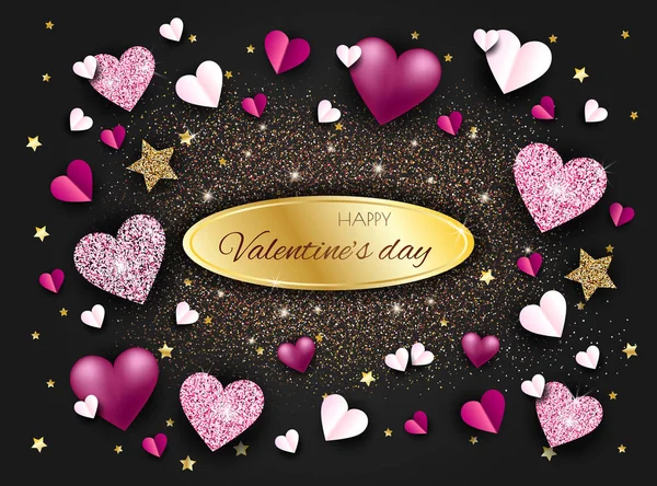 Bright Valentine s day background — Stock Vector
