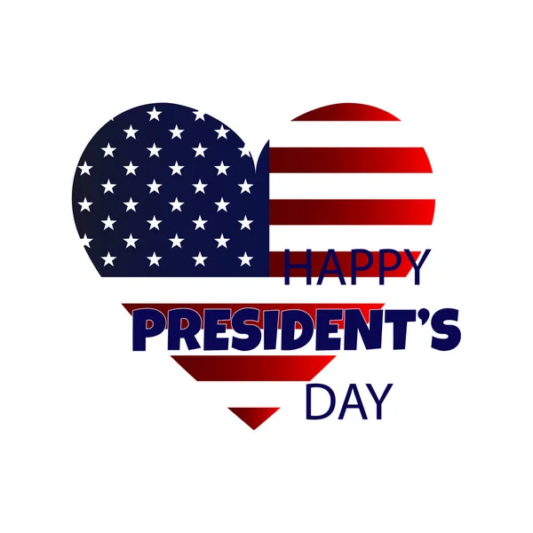 Αμερικανική σημαία σε σχήμα καρδιάς. Καρδιά με αμερικανική σημαία για την ημέρα του προέδρου — Διανυσματικό Αρχείο
