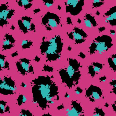 Leopar desen tasarım komik çizim seamless modeli. Poster veya kağıt ambalaj t-shirt Tekstil grafik tasarım duvar kağıdı, yazı.