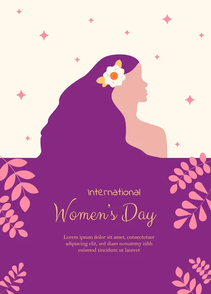 8 Μαρτίου, ημέρα των γυναικών, γυναικών φόντο ημέρα, γυναίκες ημέρα πανό, γυναικών ημέρα φυλλάδιο, γυναικών ημέρα σχεδιασμό, γυναικών ημέρα με λουλούδια σε κόκκινο φόντο, Αντιγραφή χώρο περιοχή κειμένου, διανυσματική απεικόνιση. — Διανυσματικό Αρχείο