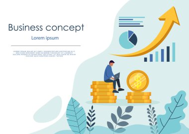 Infographic Business Arrow şablon tasarımı. Başarı konsepti vektör illüstrasyon grafiği veya web tasarım düzeni için bina