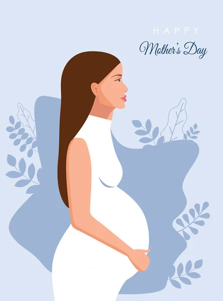 Happy Mothers Day Icona piatto semplice. Vettore, lavoro pulito, punti minimi — Vettoriale Stock