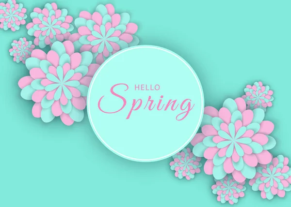 Schönen Frühling Hintergrund Gerbera Blume Hintergrund Und Frühling Kommt Lettering — Stockvektor