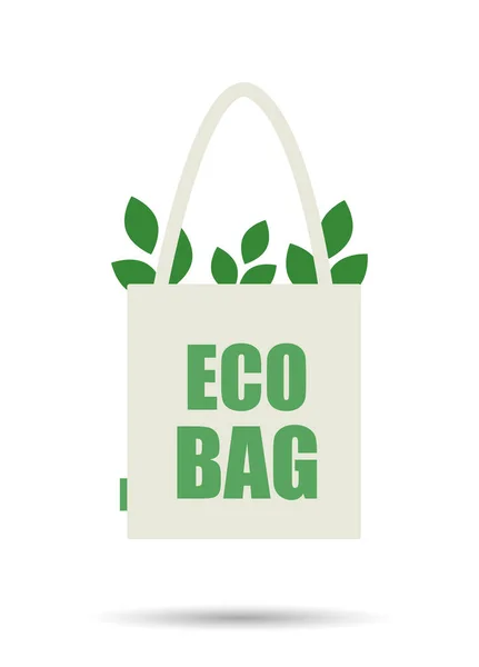 Eco Cloth Bag Cloth Isolated White Background Caring Environment Vector — Stock Vector