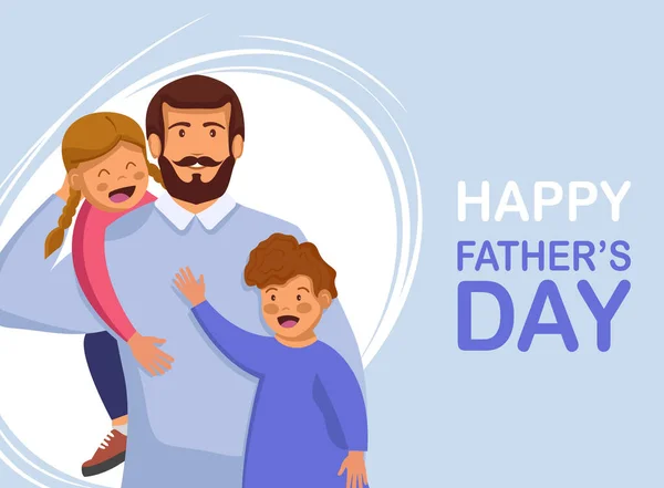 Glückwunschkarte Zum Vatertag Vektorillustration Eines Flachen Designs Aktienvektor Glücklicher Vatertag — Stockvektor