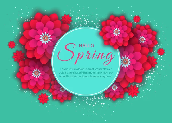 Hermoso Fondo Primavera Fondo Floral Papel Gerbera Banner Floral Primavera — Vector de stock