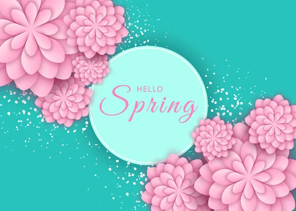 Schönen Frühling Hintergrund Gerbera Blume Hintergrund Und Frühling Kommt Lettering — Stockvektor