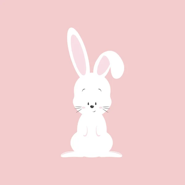 Happy Bunny Presenting Happy Easter Bunny Vector Illustration Cute Bunny — Stock Vector