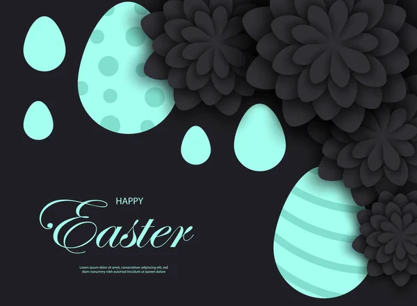 Mint Easter Egg Holiday Greeting Vector Illustration Happy Easter Greeting — Stock Vector