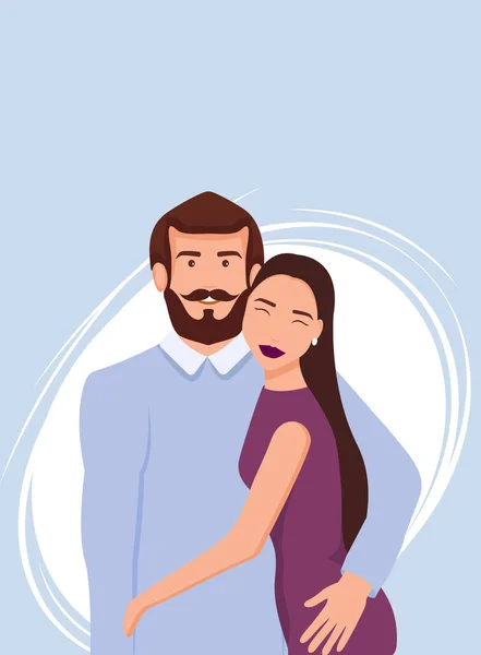 Caricature Jeune Couple Illustration Vectorielle — Image vectorielle