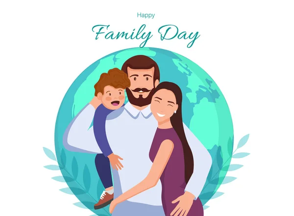 Family Day Out Cartoon Vector Horizontal Web Banner Oder Zielseite — Stockvektor