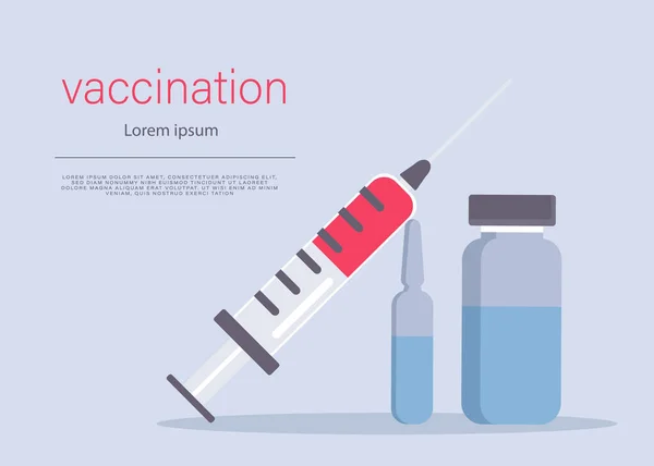 Spritze Und Impfstoffset Für Die Impfung Vektor — Stockvektor
