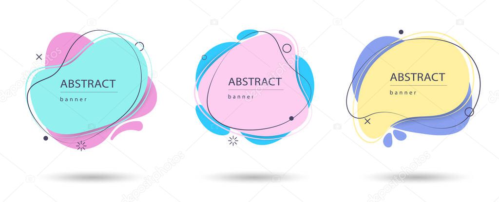 Origami vector banners set. Vector set banners