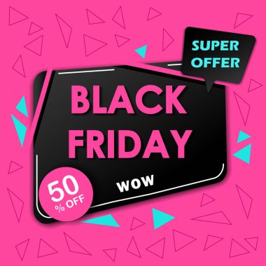 Kara Cuma indirimli afişi. İndirim ve indirim. Vektör illüstrasyonu.