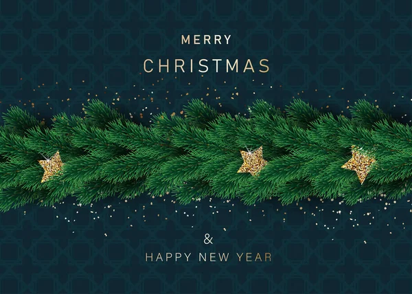 Elément Décoration Noël Arbre Noël Branches Fond Modèle Pin Coloré — Image vectorielle
