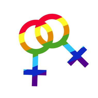 Kadın sembolü simgesi. Uluslararası Kadınlar Günü. Kadın hakları. LGBT