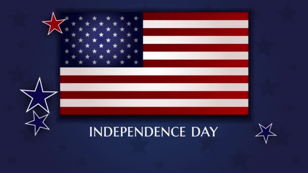 4Th July Independence Day Animation Animation Independence Day Background Flag — Stock Video