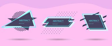 Soyut geometrik web pankartları iş renklerinde modern set