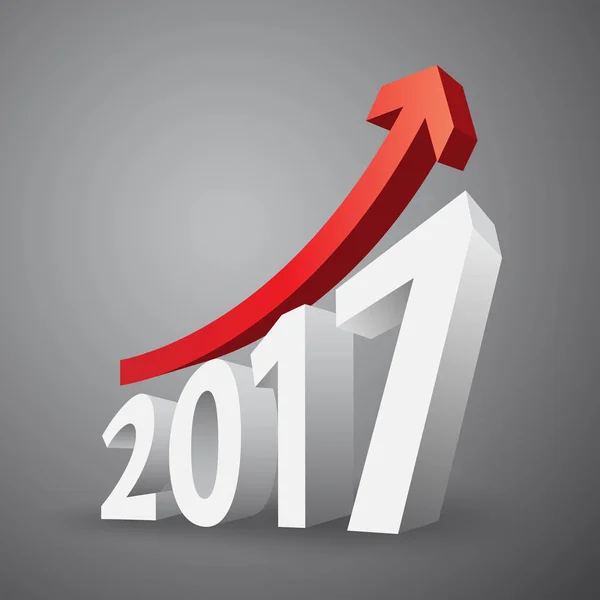 Feliz Año Nuevo 2017 con crecimiento empresarial — Vector de stock
