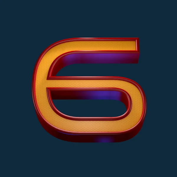 3d rendering of letter 6 — Stock Photo, Image
