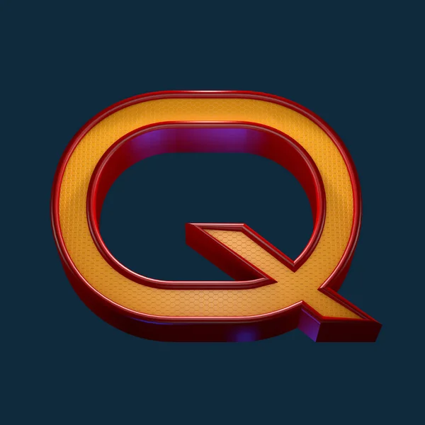 Τρισδιάστατη απεικόνιση του γράμμα Q — Φωτογραφία Αρχείου
