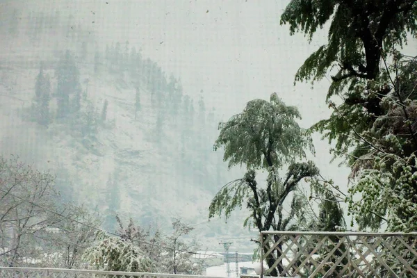 Belas Paisagens Naturais Durante Queda Neve Paquistão — Fotografia de Stock