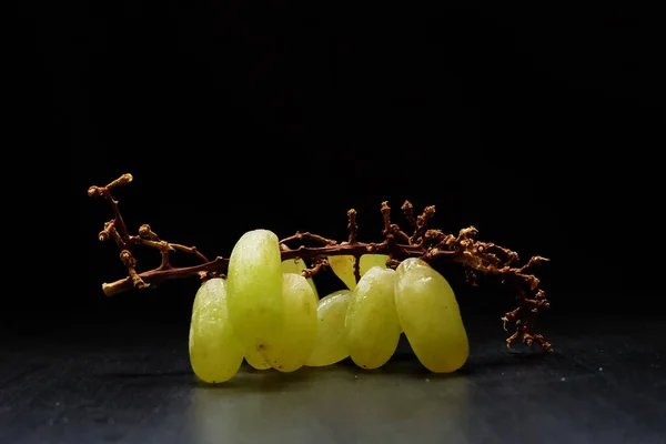 Fruits on Black Background with Black Base