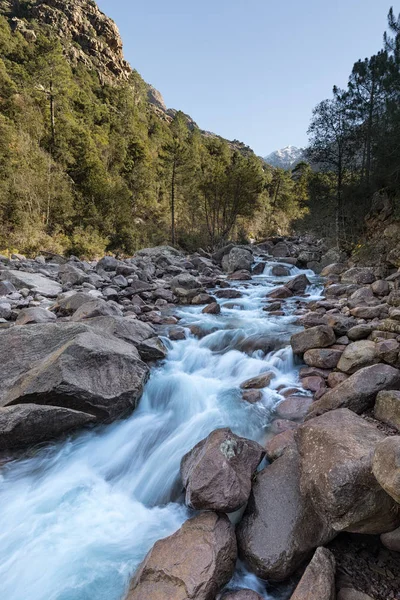Obturateur lent photo de la rivière Figarella à Bonifatu en Corse — Photo